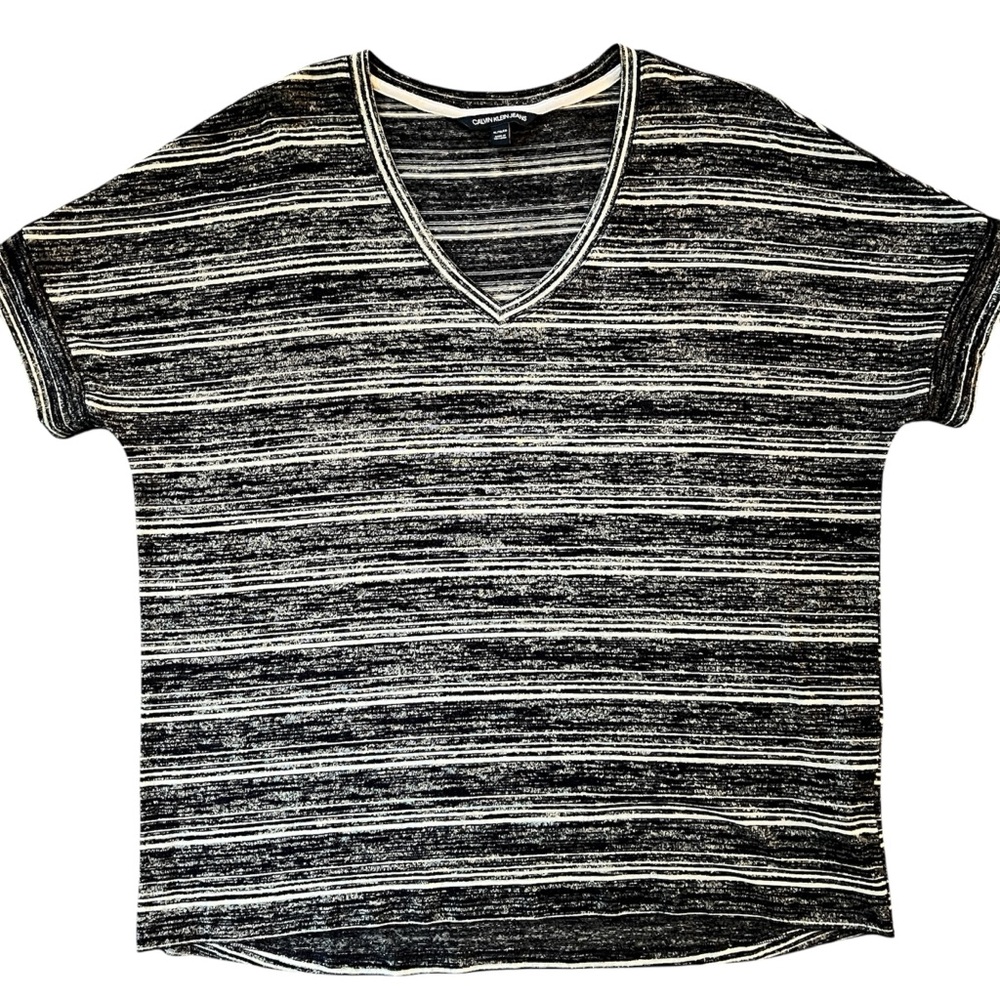 Calvin Klein striped women’s shirt navy white xl